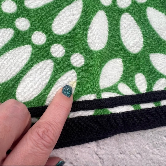 Tory Burch Green and White French Terry Hooded Top Large Long Sleeve Pullover - Picture 5 of 8